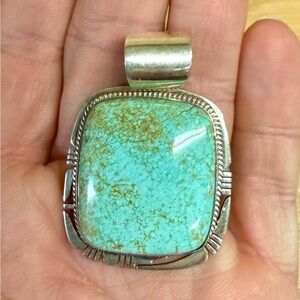 Square Kingman Turquoise Pendant